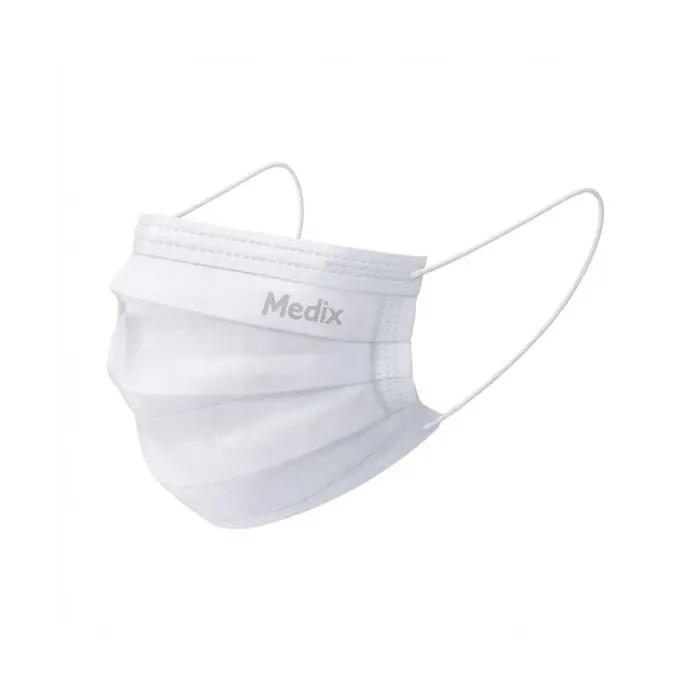 KIT Máscara Tripla Descartável Supreme Branca Medix 50 Unidades