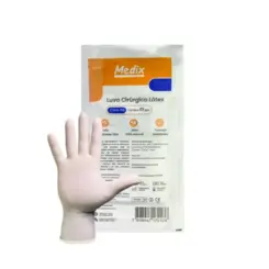Luva Descartável Látex com Pó - Tamanho 6,5 Estéril - Medix - 01 Par