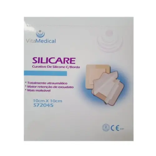 Curativo de Silicone com Borda Silicare 10x10 - Vital Medical
