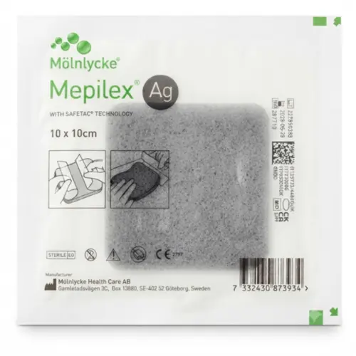 Curativo De Prata AG Carvão Ativado Mepilex 10x10cm Mölnlycke