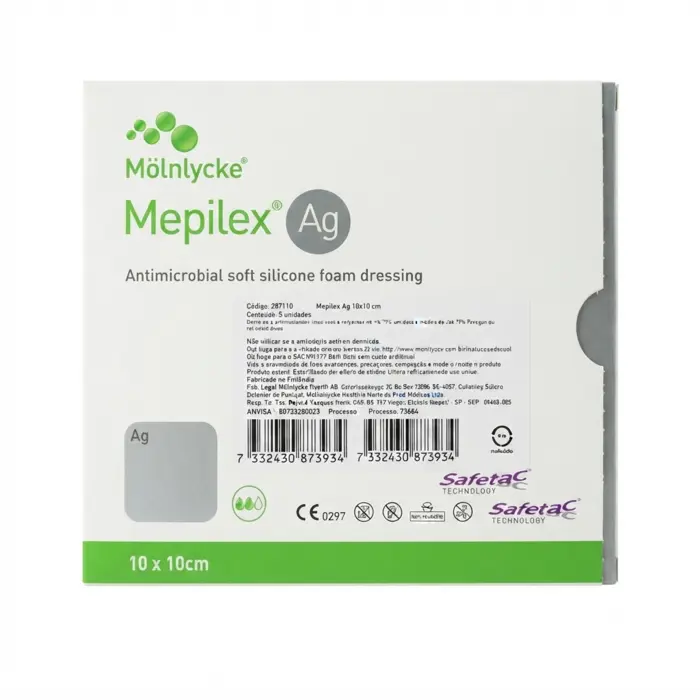 Curativo De Prata AG Carvão Ativado Mepilex 10x10cm Mölnlycke