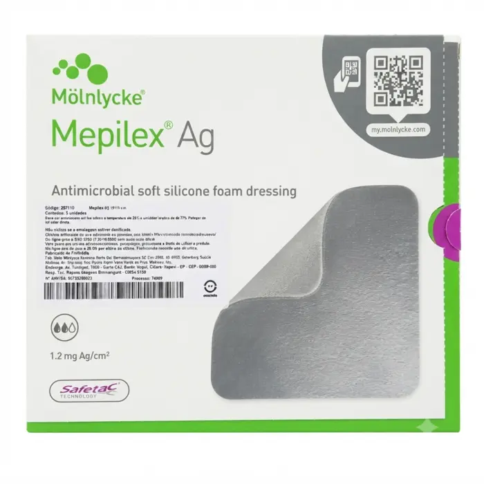 Curativo De Prata AG Carvão Ativado Mepilex 15x15cm Mölnlycke