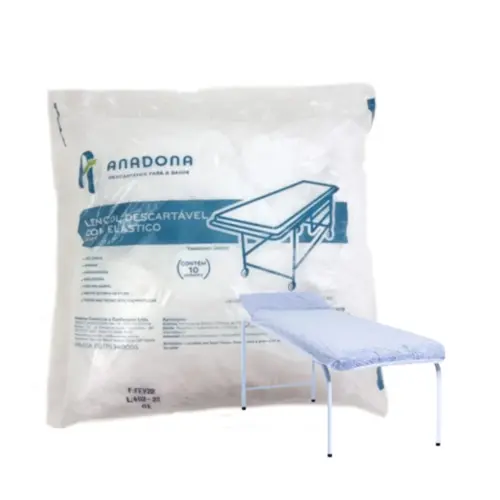 Lencol Descartável para Maca com Elástico 30gr 200x140cm - 10 Unidades - Anadona