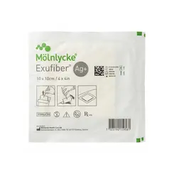 Curativo De Prata AG+ Carvão Ativado Exufiber 10x10cm Mölnlycke Unidade
