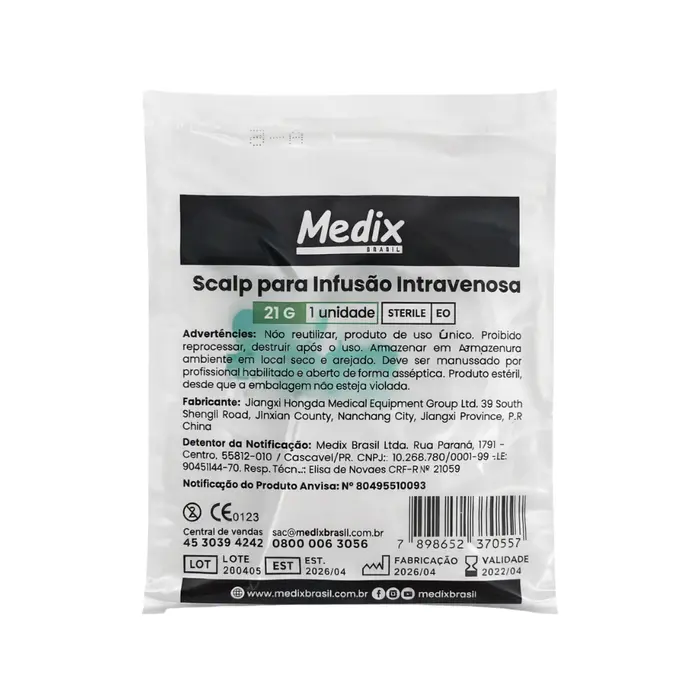 Scalp Para Infusão Intravenosa 21G Medix Unidade