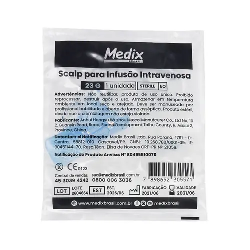 Scalp Para Infusão Intravenosa 23G Medix Unidade