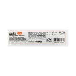 Seringa Descartável Para Insulina Sem Agulha Bico Slip 1ml Medix Unidade