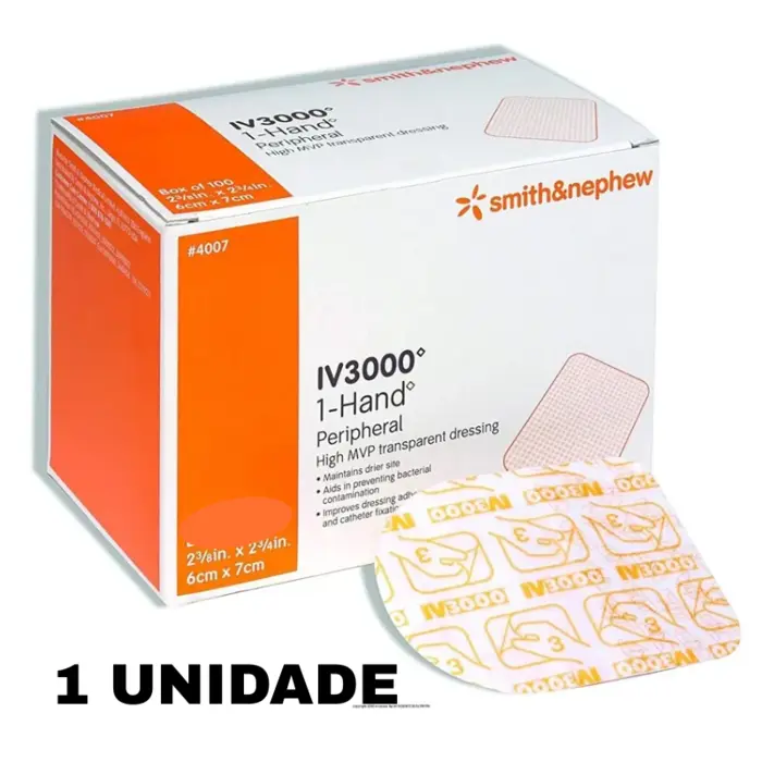 Curativo IV 3000 Fenestrado Fixação para Cateter - Smith & Nephew