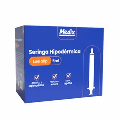 Seringa 5ml Descartável Bico Luer Slip Medix Unidade