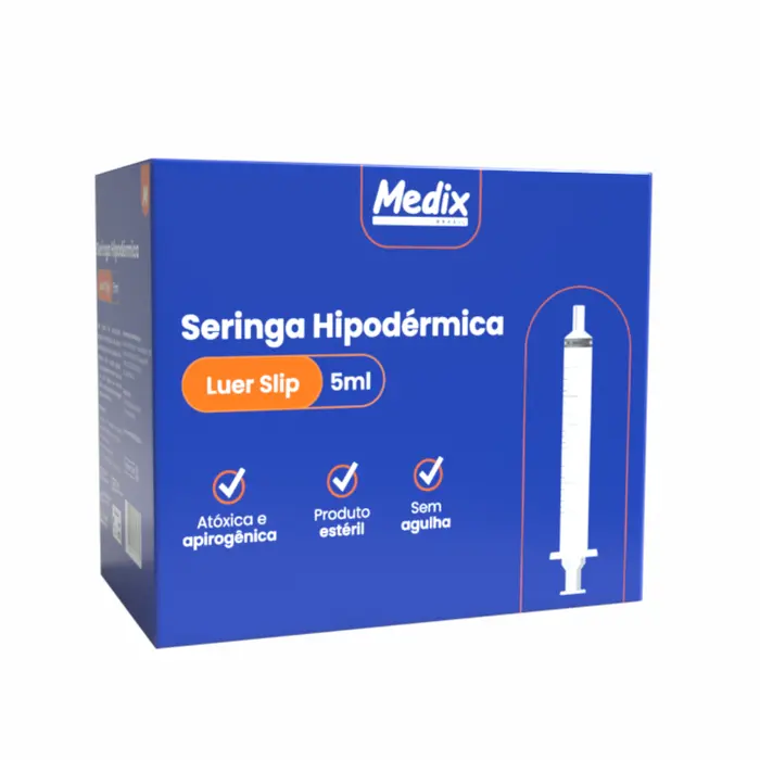 Seringa 5ml Descartável Bico Luer Slip Medix Unidade