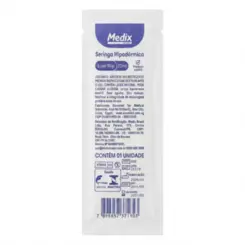 Seringa Hipodérmica Descartável Bico Slip 20ml Medix