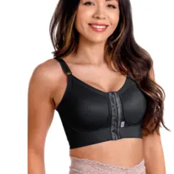Sutiã Cirúrgico Biobela Com Fecho Frontal Duplo Preto P 1650