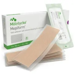 KIT Curativos De Silicone Mepiform 4x30cm Mölnlycke 5 Unidades