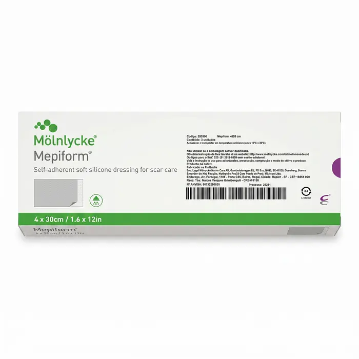 KIT Curativos De Silicone Mepiform 4x30cm Mölnlycke 5 Unidades