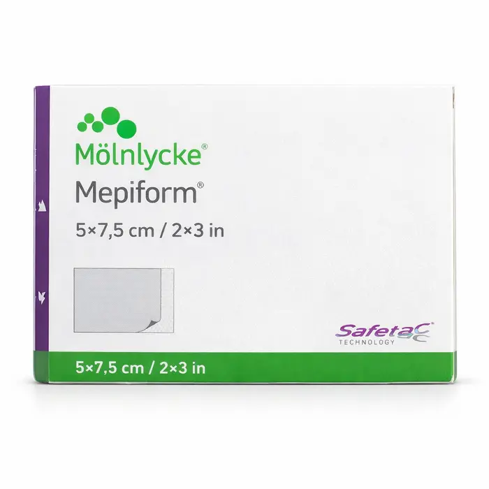 KIT Curativos De Silicone Mepiform 5x7.5cm Mölnlycke 5 Unidades