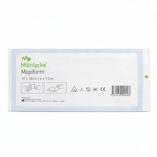 KIT Curativos De Silicone Mepiform 10x18cm Mölnlycke 5 Unidades