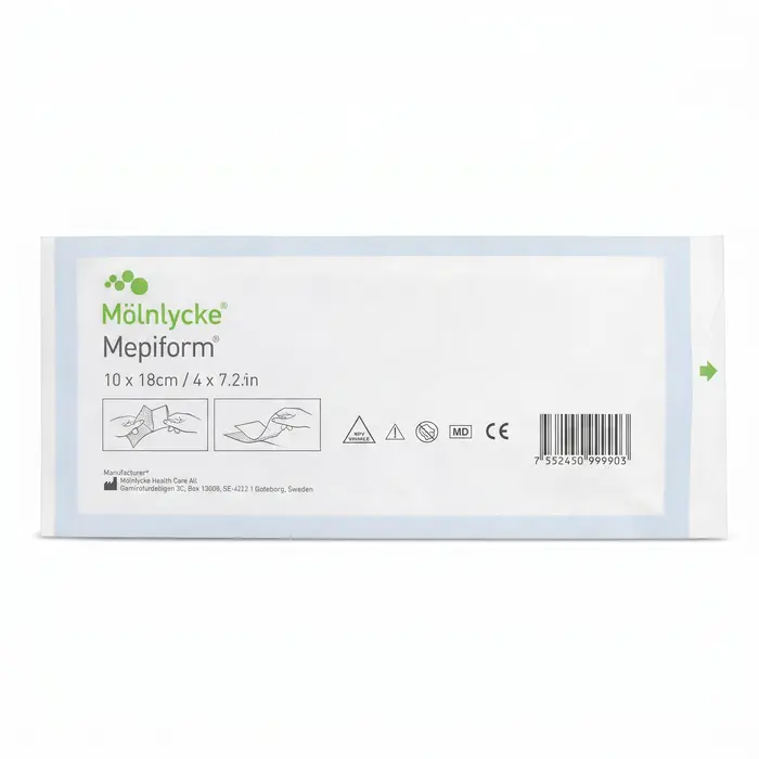 KIT Curativos De Silicone Mepiform 10x18cm Mölnlycke 5 Unidades