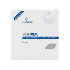 Curativo SilverCare Alginato De Cálcio Com Prata 10x10cm Vita Medical 10 Unidades