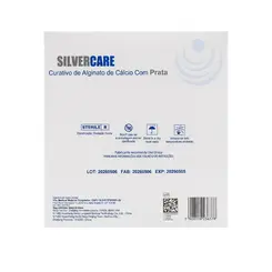 Curativo SilverCare Alginato De Cálcio Com Prata 10x10cm Vita Medical 10 Unidades