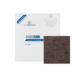 Curativo SilverCare Alginato De Cálcio Com Prata 10x10cm Vita Medical 10 Unidades