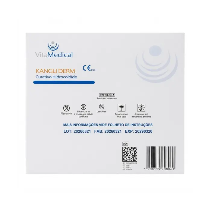 Curativo Kangli Derm G1318 Extra Fino Hidrocoloide 10x10cm Vital Medical 10 Unidades