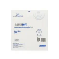 Curativo SilverSoft Espuma Não Aderente Com Prata 10x10cm Vita Medical 10 Unidades