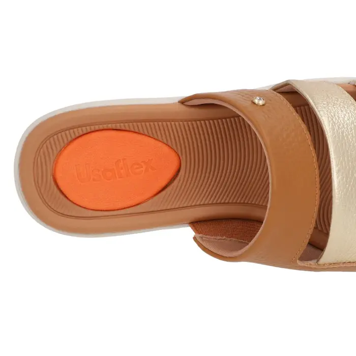 Tamanco Usaflex em Couro 39 AL4302 Tan