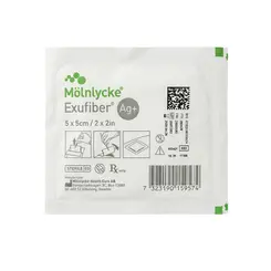 Curativo De Prata AG+ Carvão Ativado Exufiber 5x5cm Mölnlycke Unidade