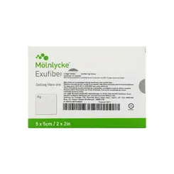 Curativo De Prata AG+ Carvão Ativado Exufiber 5x5cm Mölnlycke Unidade