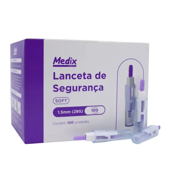 Lanceta de Seguranca Medix 28g 100 Unidades