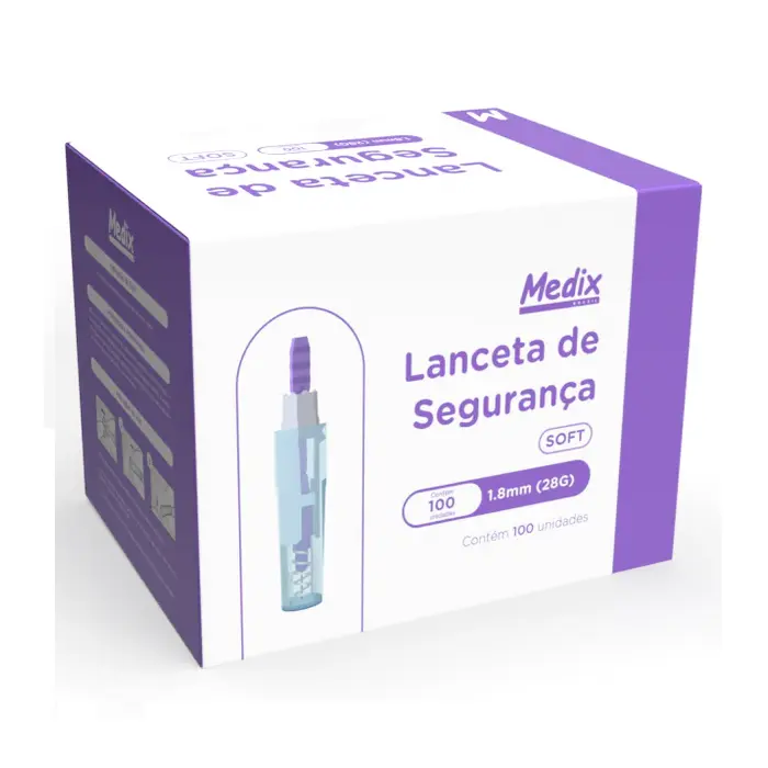 Lanceta de Seguranca Medix 28g 100 Unidades