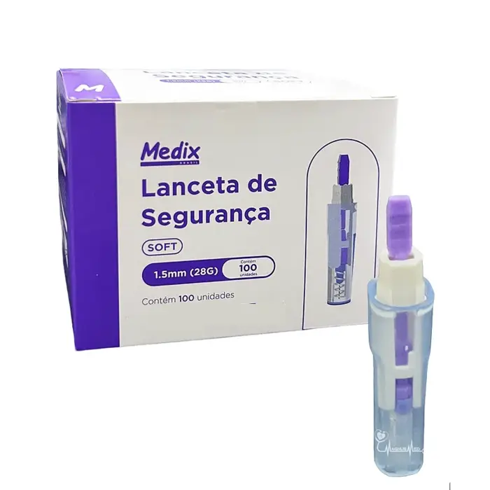 Lanceta de Seguranca Medix 28g 100 Unidades