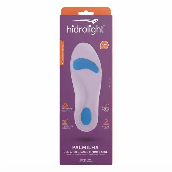 Palmilha De Silicone Com Arco Brando E Ponto Azul FT07 43/44 Hidrolight