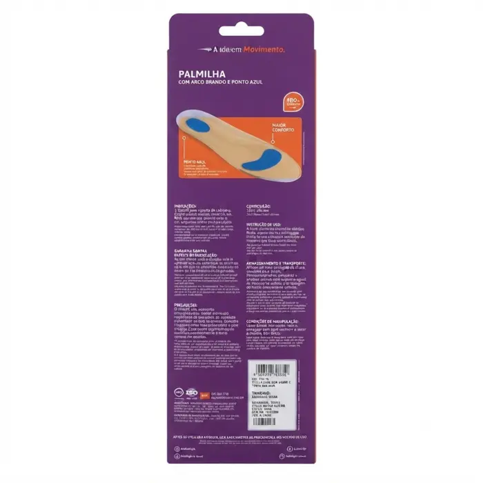 Palmilha De Silicone Com Arco Brando E Ponto Azul FT07 43/44 Hidrolight