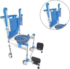 Cadeira de Banho Dobrável Higinênica S50 Supermedy - Até 120Kg - Em Alumínio