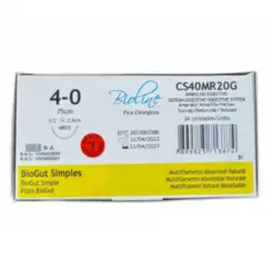 Fio Cirúrgico de Biogut Amarelo 4-0 Ag Cilind. 1/2 2,0 cm - Cx 24 Un - Bioline Fios