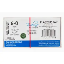 Fio Cirúrgico de Polipropileno Azul 6-0 2Ag Cilind. 3/8 1,3cm - Cx 24 Un - Bioline