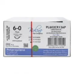 Fio Cirúrgico De Polipropileno Azul 6-0 2Ag 3/8 1,3cm Bioline 24 Unidades