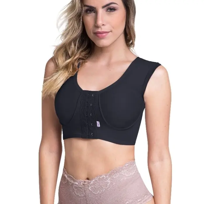 Sutiã Cirúrgico Biobela Regata com Fecho Frontal e Reforço Preto M 1630