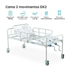 Cama Hospitalar Fawler Manual 2 Movimentos DX2 - Até 180Kg - Dellamed