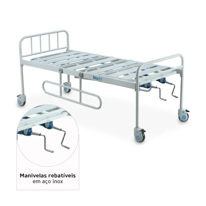 Cama Hospitalar Fawler Manual 2 Movimentos DX2 - Até 180Kg - Dellamed
