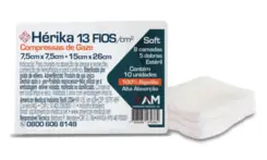 Gaze Estéril Compressa 10 Unidades 13 Fios Herika