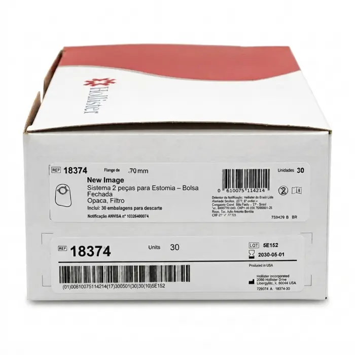 Bolsa De Colostomia Opaca New Image 18374 70mm Hollister - Sistema 2 Peças
