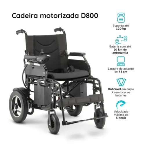Cadeira de Rodas Dobrável Motorizada D800 Até 120kg Dellamed