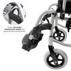 Cadeira de Rodas Dobrável - Dellamed D600 - Até 120kg - Largura 40 cm