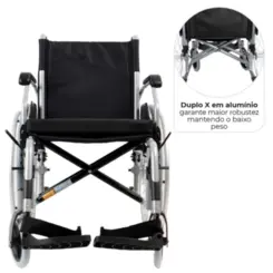 Cadeira de Rodas Dobrável - Dellamed D600 - Até 120kg - Largura 40 cm