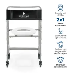 Cadeira de Banho Dobrável Até 100Kg D30 Dellamed