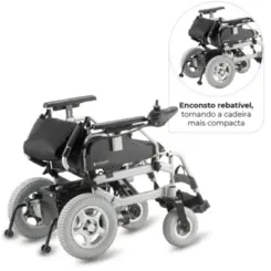 Cadeira de Rodas Dobrável Motorizada - D1000 Dellamed - Até 135kg - Largura 45 cm