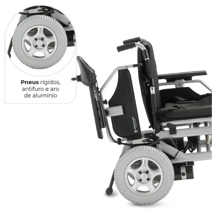 Cadeira de Rodas Dobrável Motorizada - D1000 Dellamed - Até 135kg - Largura 45 cm