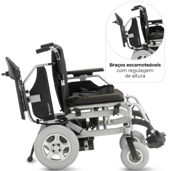 Cadeira de Rodas Dobrável Motorizada - D1000 Dellamed - Até 135kg - Largura 45 cm
